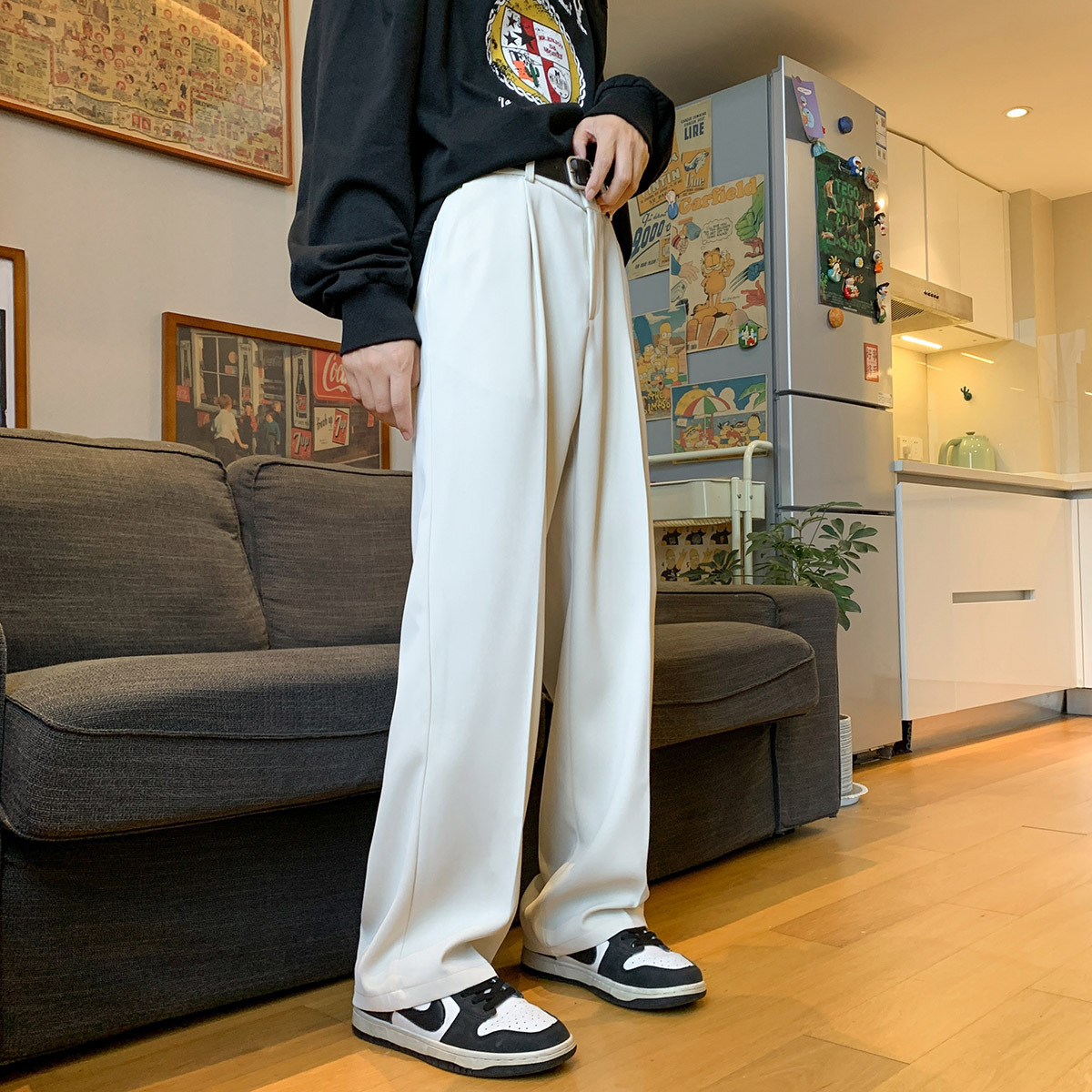 Men's Straight Mopping Pants Loose Sports