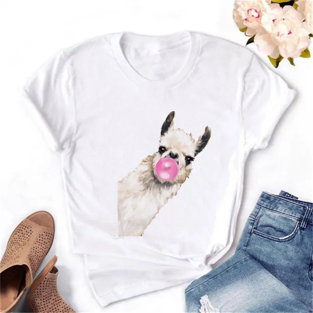 Women's Animal Balloon Printed Short Sleeve A01423 - Shop at LoveMi