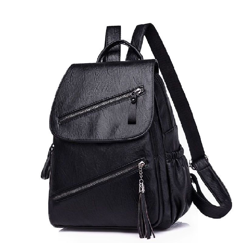 Women's Korean-style Fashionable Pu Soft Leather Casual Backpack - Picture 7 of 11