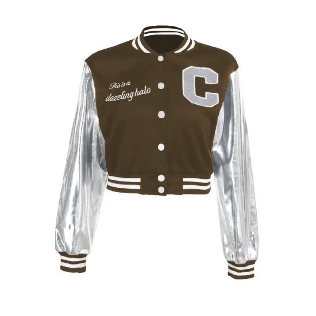 Fashion Street Stitching Embroidered Three dimensional Coat For Women Brown - Shop at LoveMi