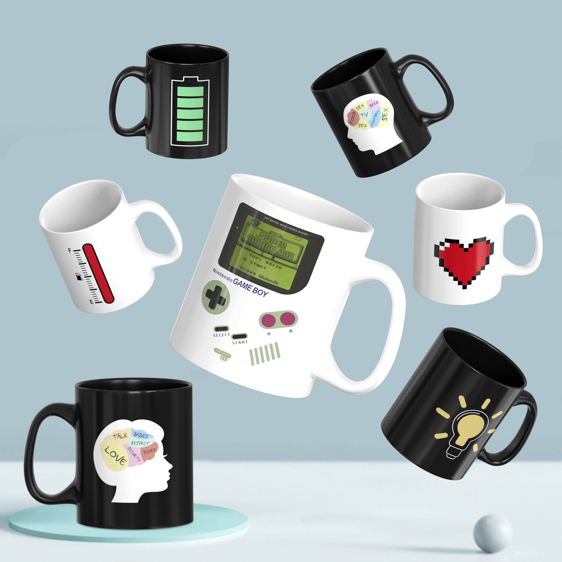 Minimalist Cool Thermochromic Ceramic Mug