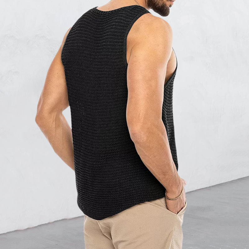 Title 7, New Mens Solid Color Loose Sleeveless Knitted ...