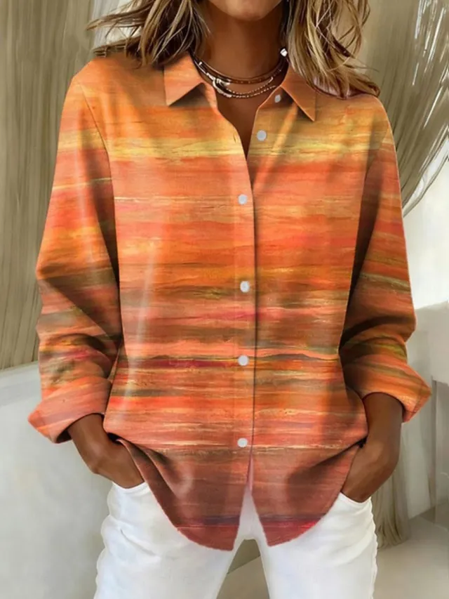 Womens Printed Long Sleeve Casual Loose Shirt Top Wg18Yh251103Y267 4Xl - Shop at LoveMi
