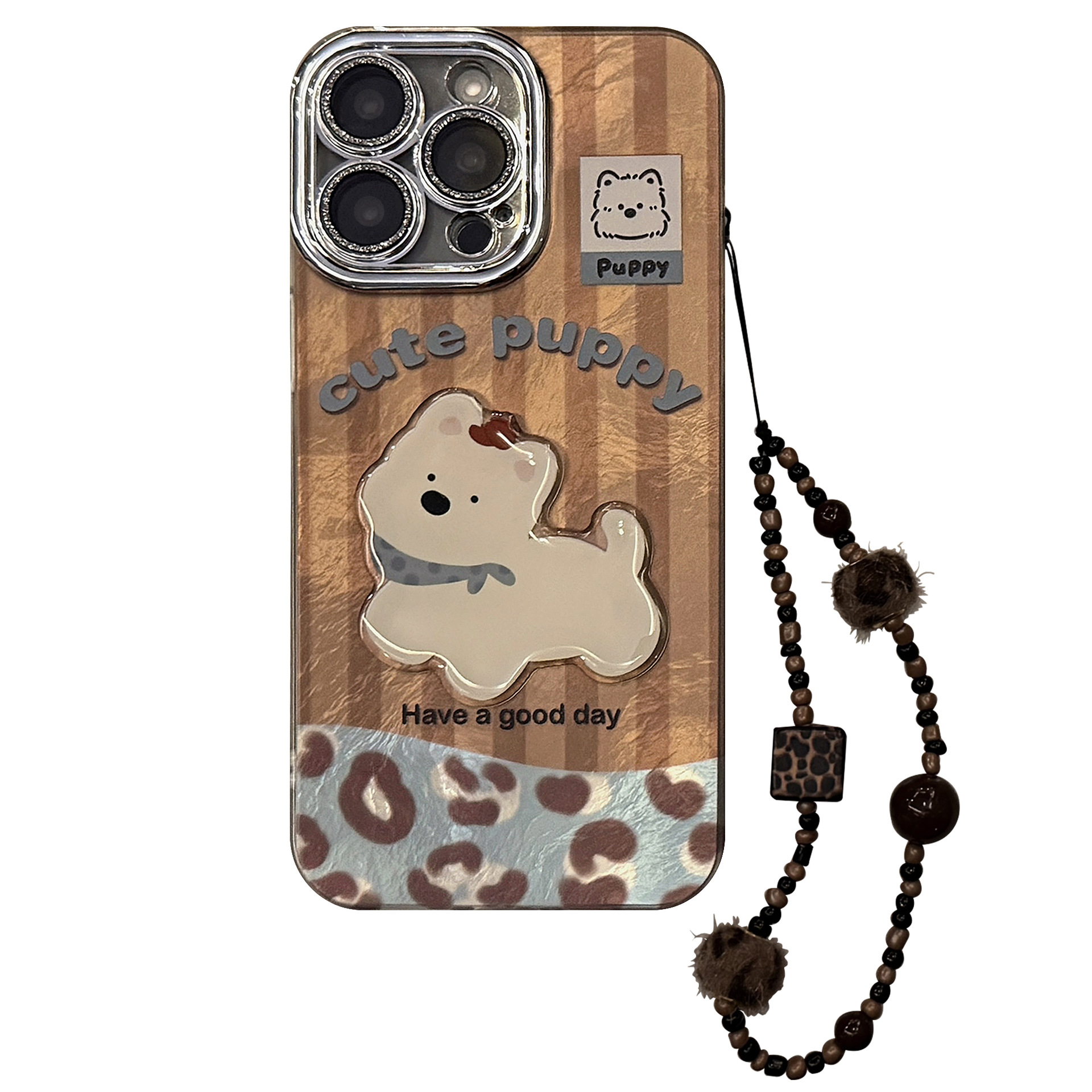 Phone Case Patchwork West Highland 13 Leopard Print Lanyard 14 Retro Glitter Powder