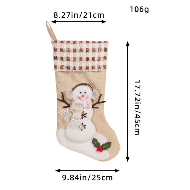 Christmas Decorations Large Christmas Socks Gift Bag Plaid Socks - Shop at LoveMi