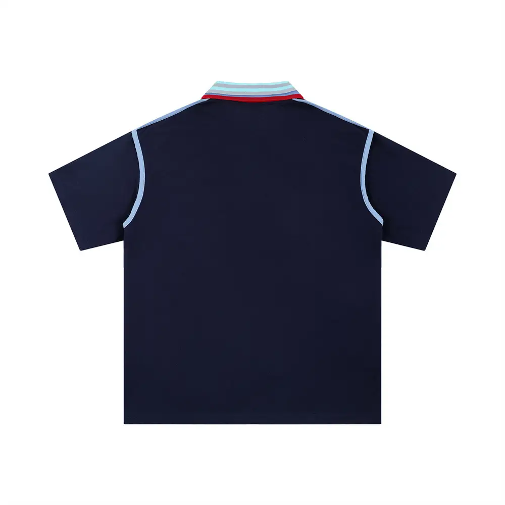 False Two-piece Patchwork Double Lapel Short Sleeve