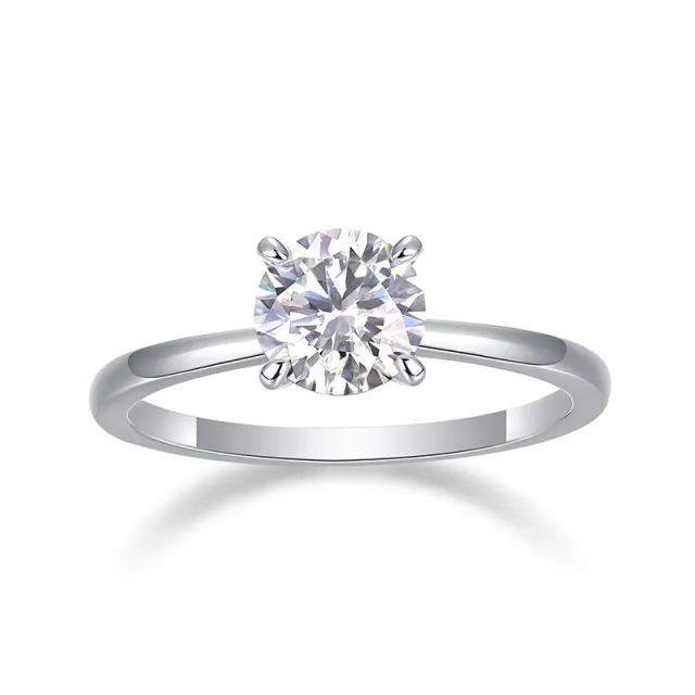 S925 Sterling Silver Moissanite Four Prong White Gold - Shop at LoveMi