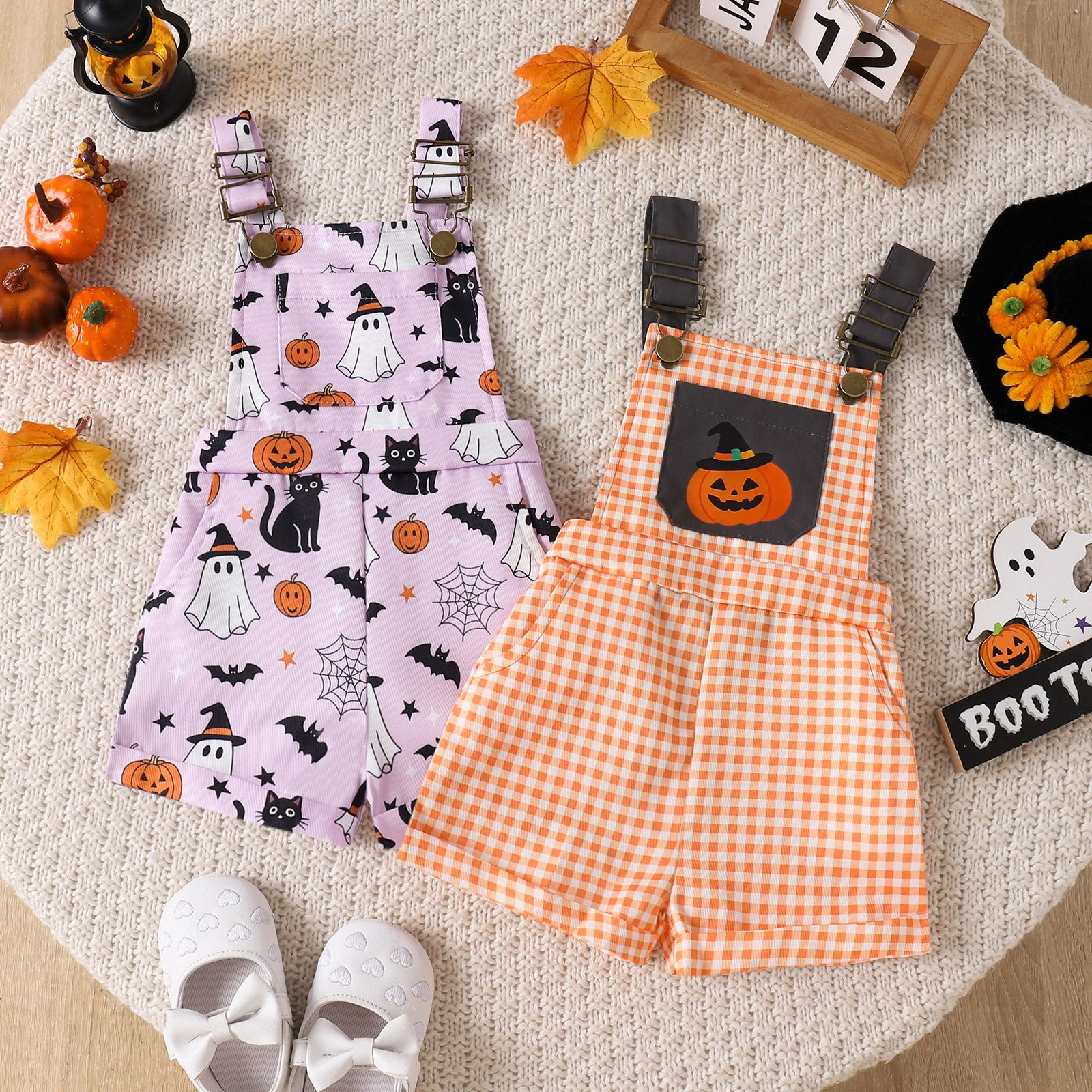 Cute Baby's New Impresso-padrão Overalls