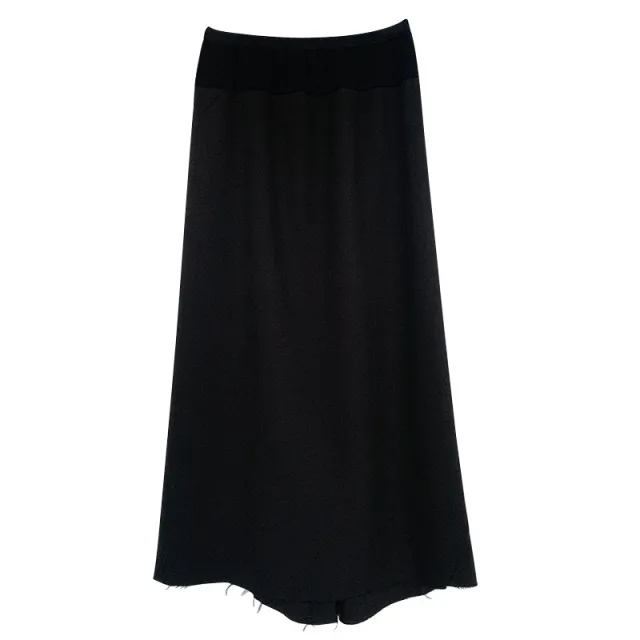 Women's Autumn High Waist Black Irregular Split Design Fishtail Skirt Black - Shop at LoveMi