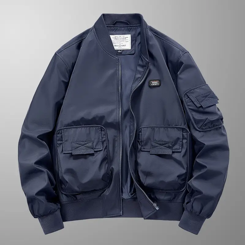 Pilot Jacket Men's Multi-bag Windproof Breathable Retro Coat Top