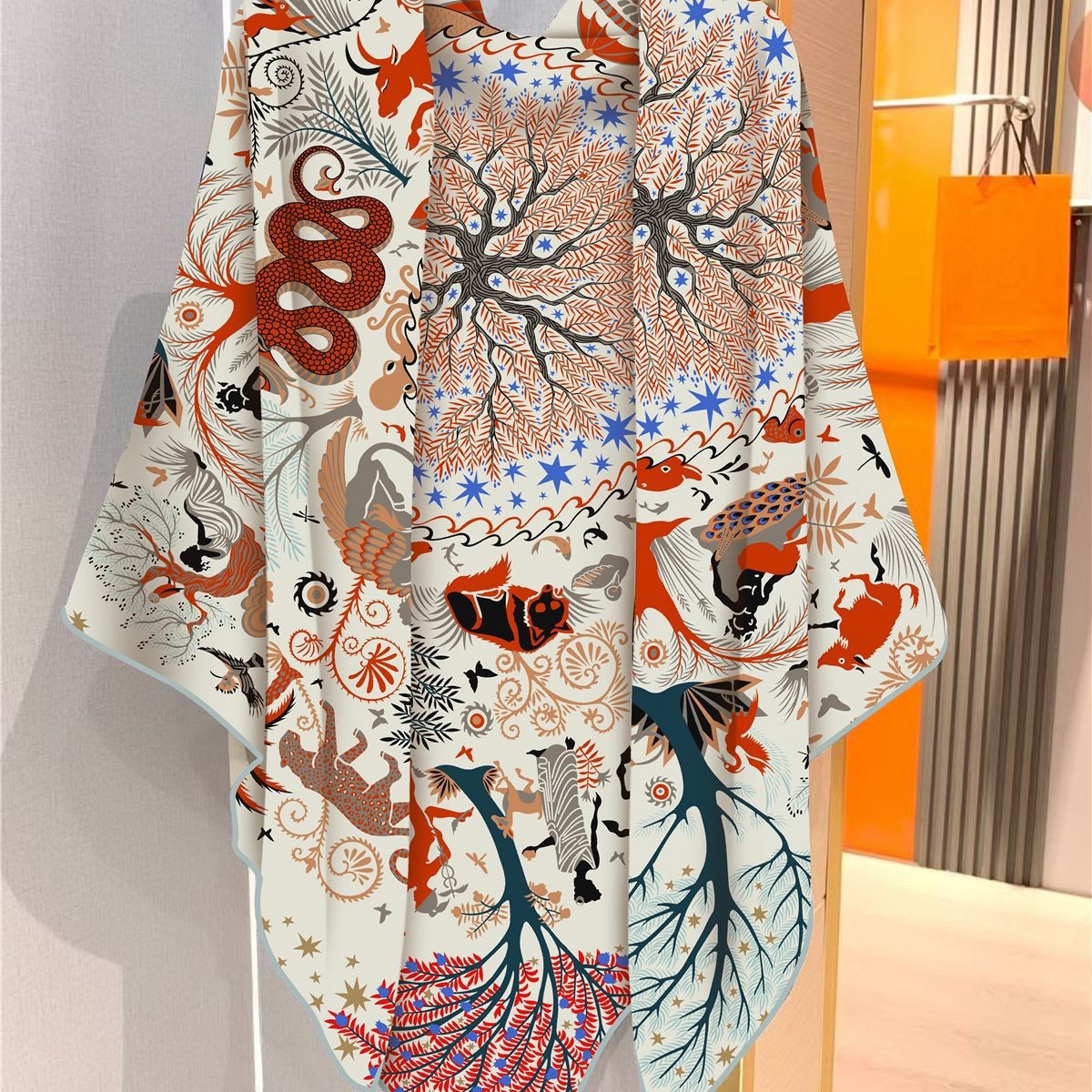 Jungle Animal Silk-like Fur Women's Shawl Warm Scarf