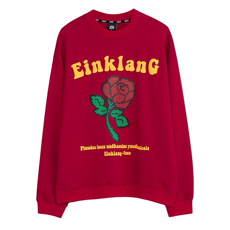 Title 2, Mens American Rose Letter Print Long-sleeved T...