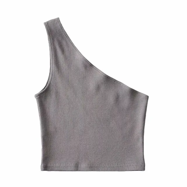 Women's Fashion Short Shoulder Vest Dark Gray - Shop at LoveMi