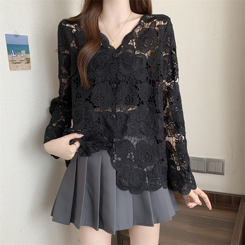 Lace Long Sleeve Top Women Elegant Embroidered Hollow Top 17 04d5fecc eb35 4b1e aafb 87523fb98a2b