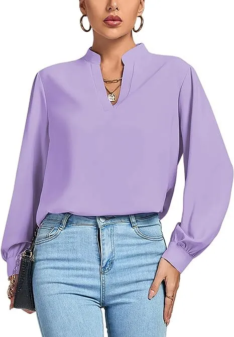 Women's Loose Shirt Shirt Top Purple - Shop at LoveMi
