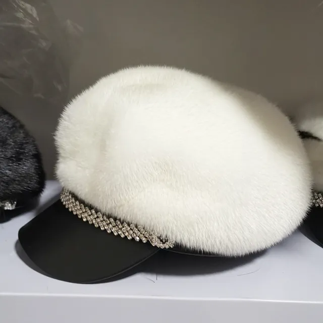 Women's Winter Mink Fur Fashion All matching Beret White - Shop at LoveMi