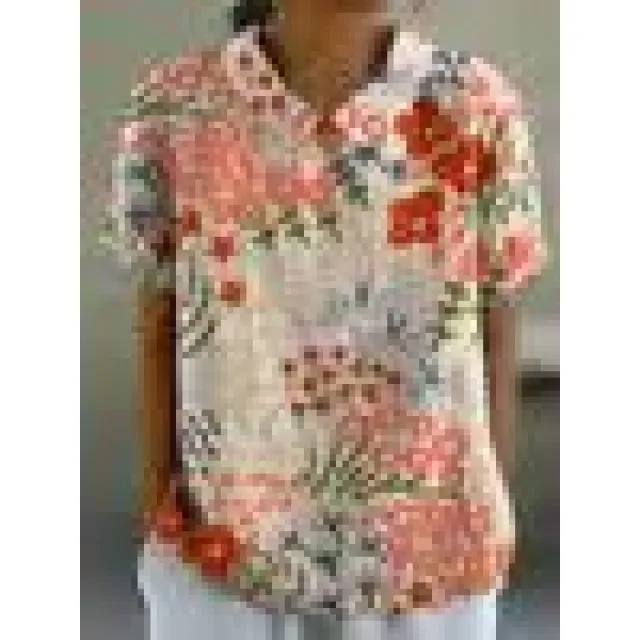 Women's Casual Short sleeved Printed Pullover Lining Dxsy93 S - Shop at LoveMi