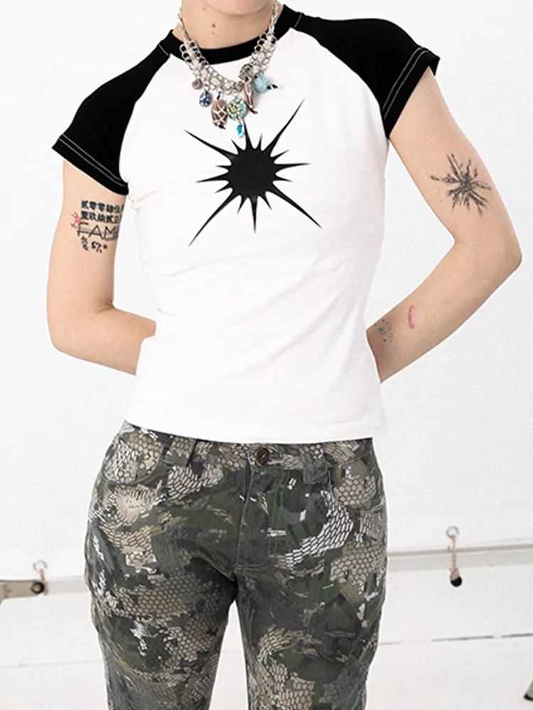 Women's Casual Comfortable Versatile Top White And Black - Shop at LoveMi