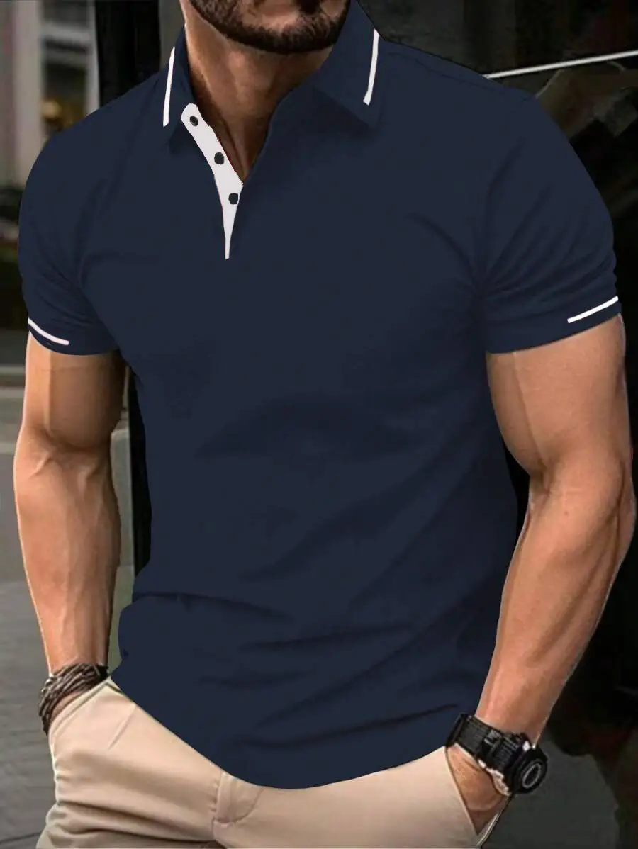 Mens Breathable Casual Short-Sleeve Shirt For Business Commuting