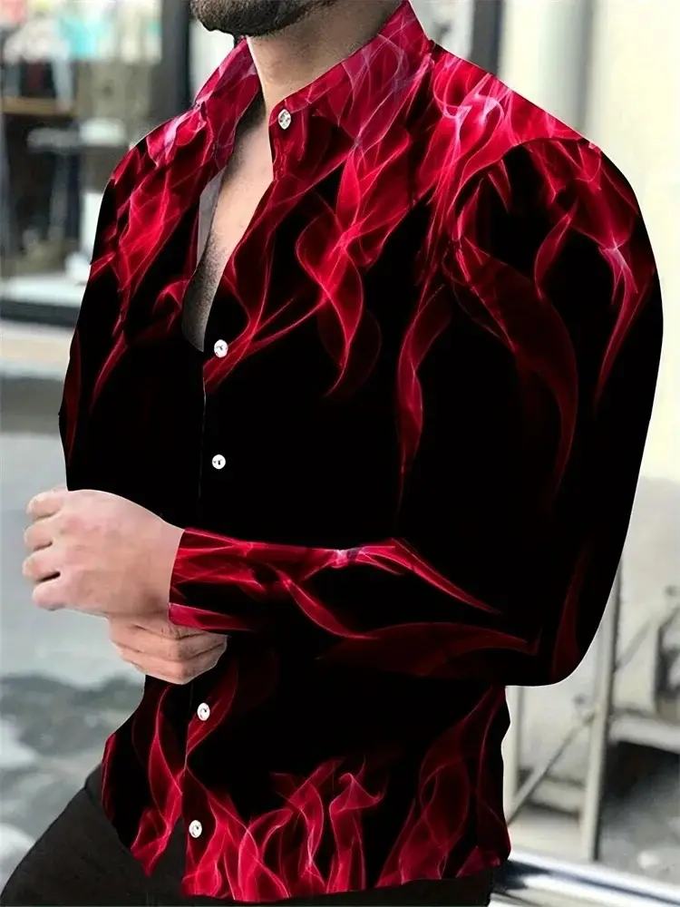 Hawaiian Style Men's Long Sleeve Shirt