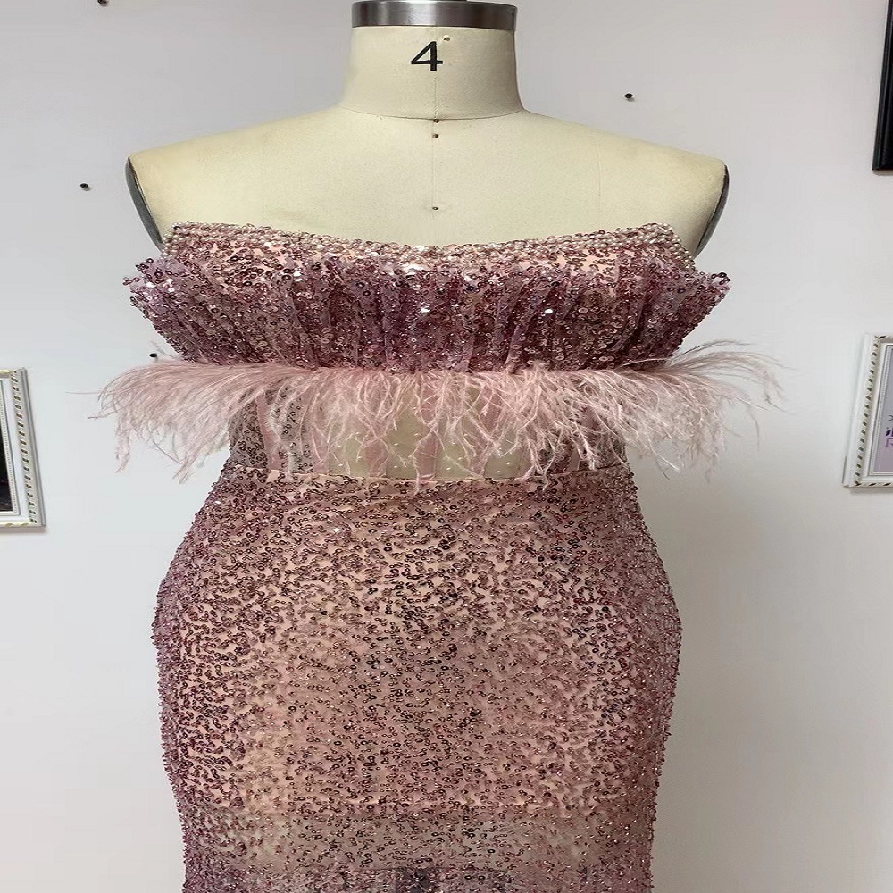 Women's Sequin Tube Top Temperament Dress