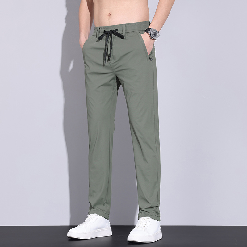 Summer Lightweight Ice-silk Pants Loose Straight Fit