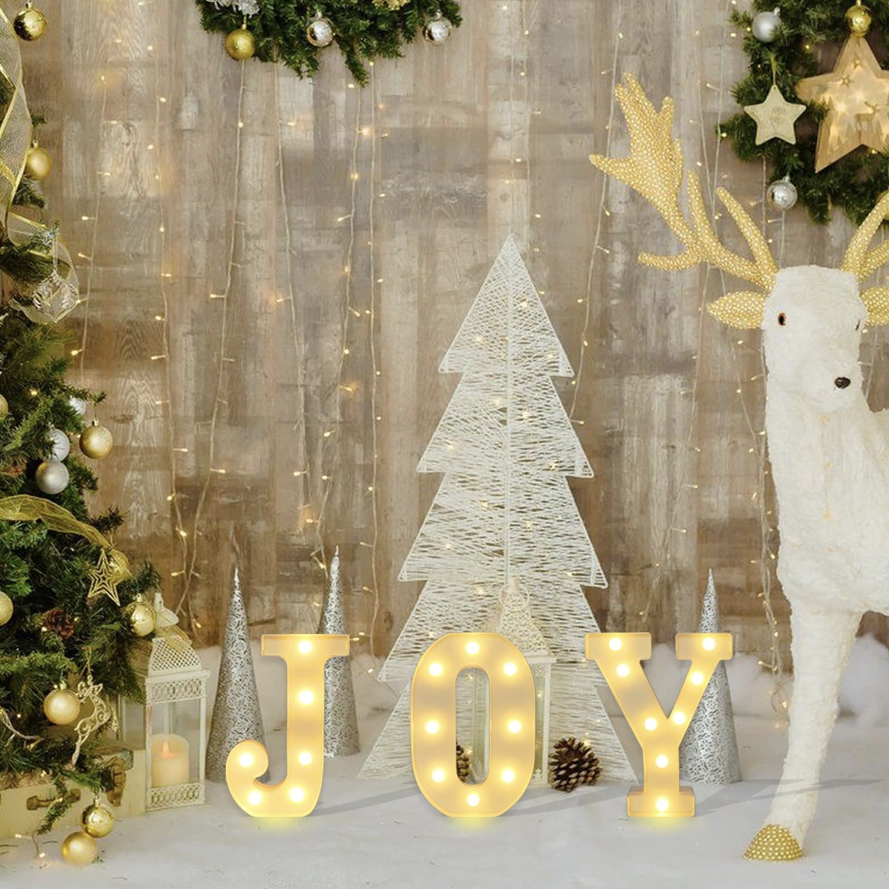 Title 21, Merry Christmas Letter Light JOY Decorative Let...