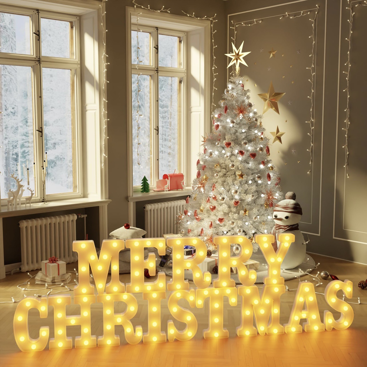 Title 12, Merry Christmas Letter Light JOY Decorative Let...