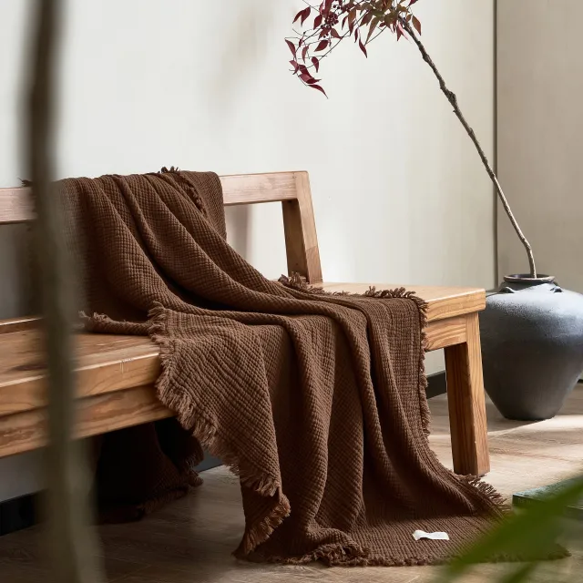 Office Nap Blanket High grade Japanese Simple Bitter Chocolate Brown - Shop at LoveMi