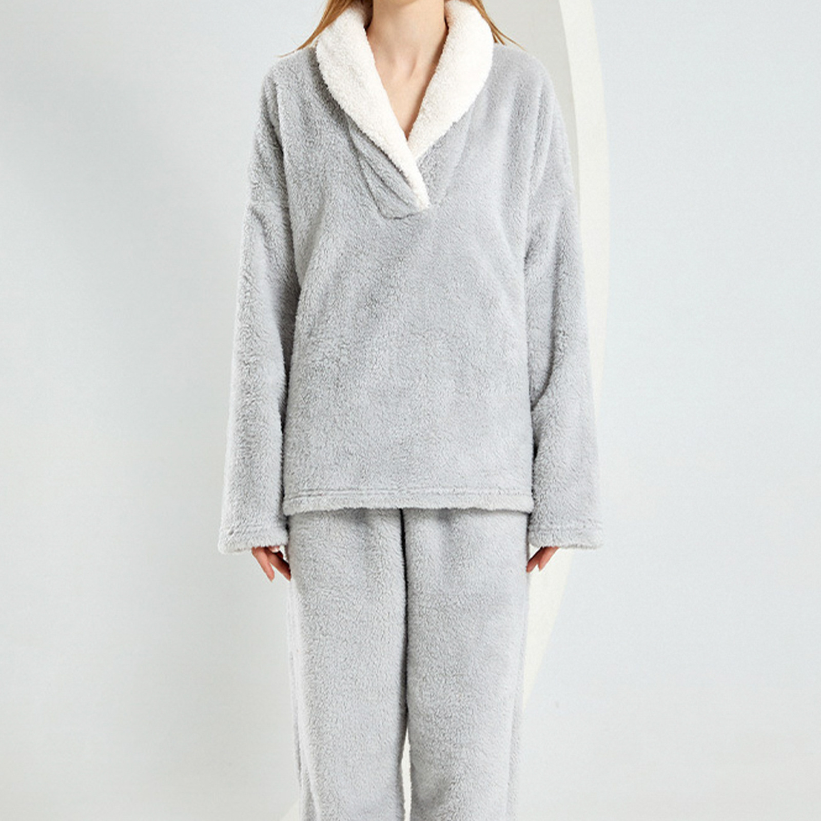 Womens Winter Coral Fleece Cozy And Soft Loungewear Set