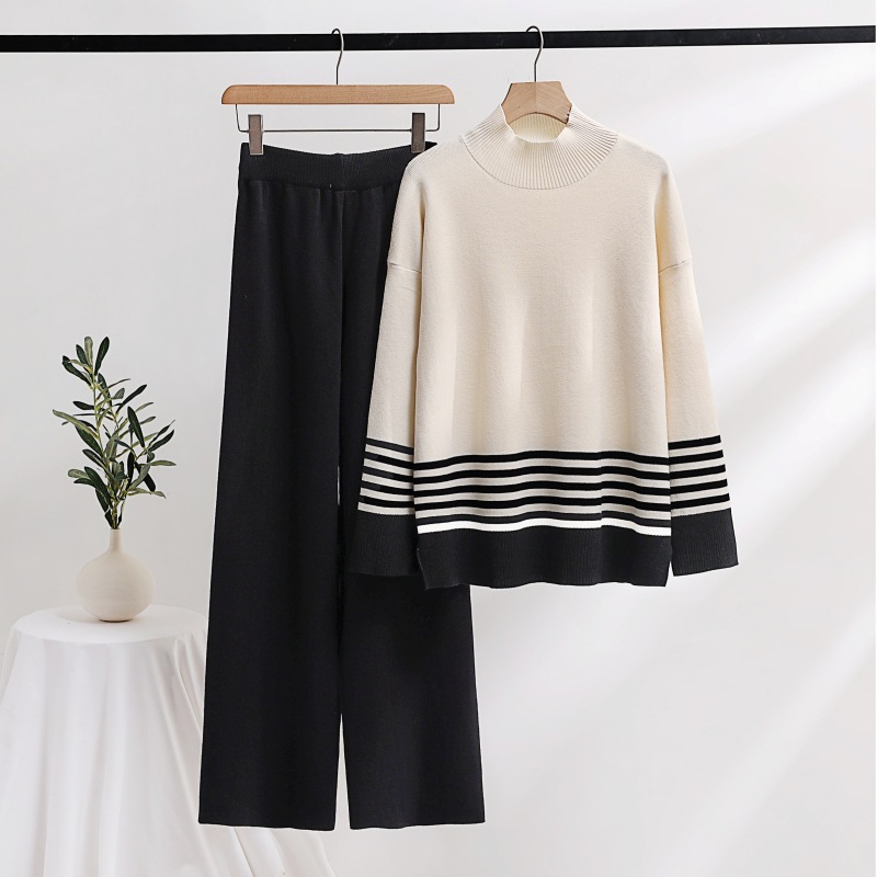 Casual Fashion Set Age-reducing Knitted Top Wide Leg - Image 5
