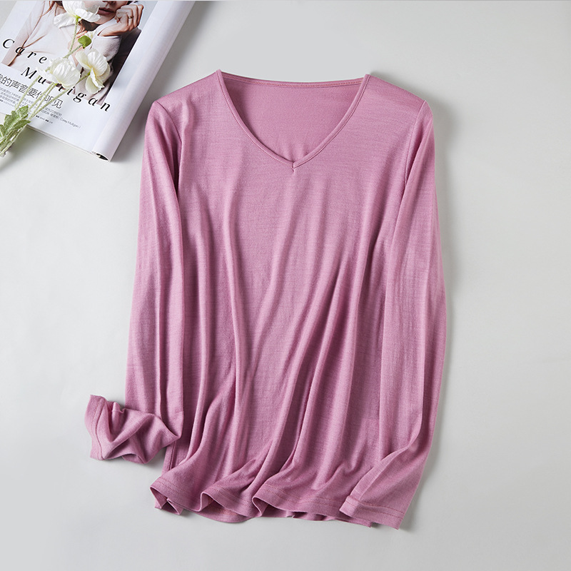 Womens V-neck Slim-fit Thermal Base Layer Top