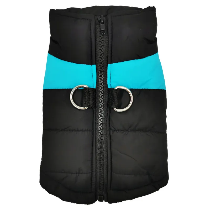 Big Dog Pet Vest Ski Suit Waterproof Cotton Coat Jacket Autumn And Winter Warm Clothing For Pets - Blue Ski Suit