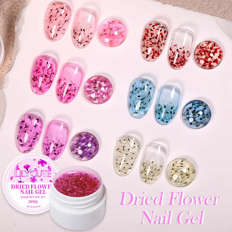 New Nail Art Dried Flower Gel