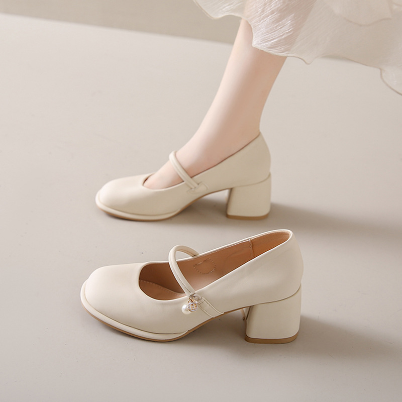 Stylish Mid-heel Versatile French-style Mary Jane Womens Shoes product image