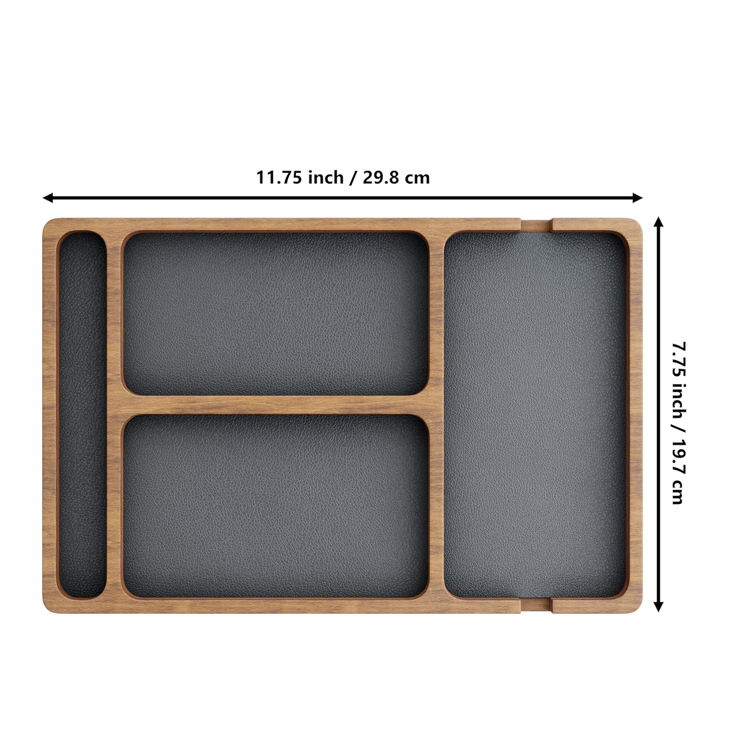 صندوق تنظيم سماعات وهاتف من خشب صلب بشبكة زجاجية