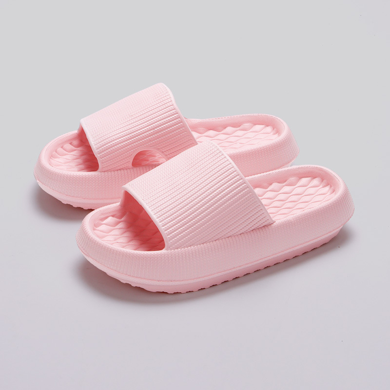 Summer EVA Slippers Solid Color Rhombus Stripe Anti-slip Slippers New Women's Ho - Picture 10 of 12