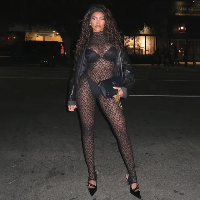 Autumn And Winter Women's Turtleneck Lace Sexy Jumpsuit Black - Shop at LoveMi