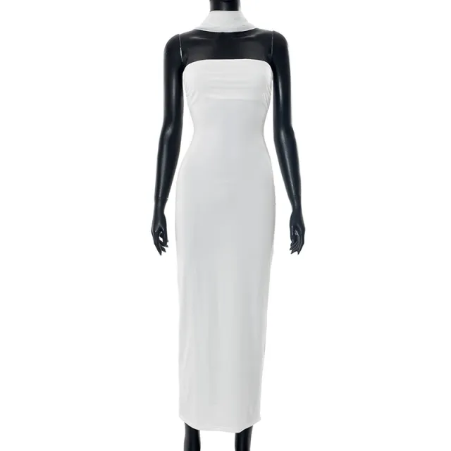 Solid Color Ribbon Tube Top Package Hip Sexy Dress White - Shop at LoveMi