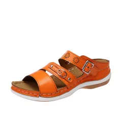 New Foreign Trade Plus Size Hollow-out Fashion Wedge Ladies Casual Sandals - Orange - View 1