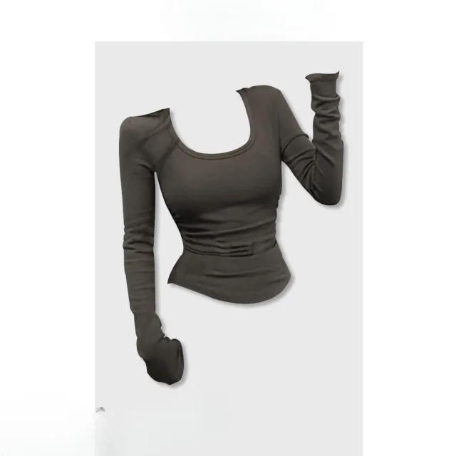 Niche Slim Fit Inner Wear Short Bottoming Sweet And Spicy Short Top 30 Dark Gray Long Sleeve - Shop at LoveMi