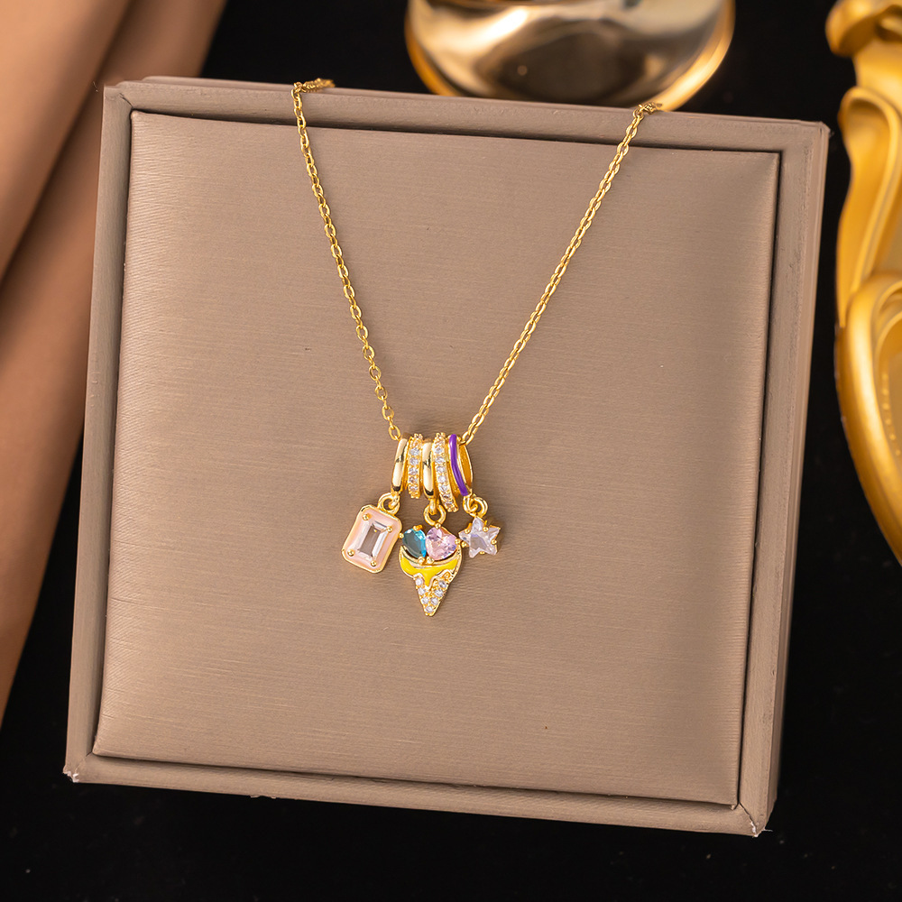 Sparkling Zircon Pendant Necklace For Women - Jewelry & Watches