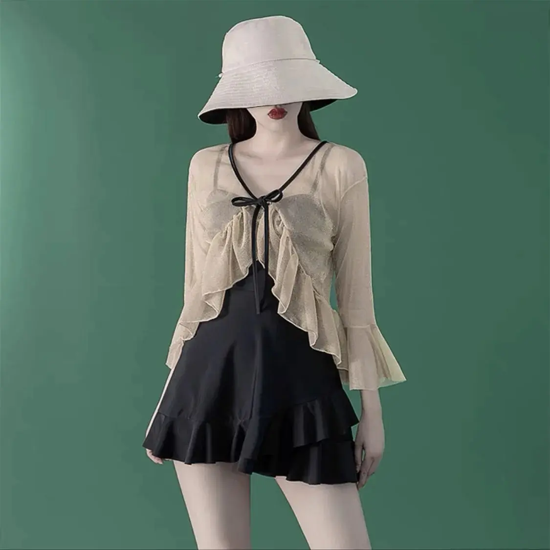 New Travel One-piece Skirt Swimsuit Women's Pure