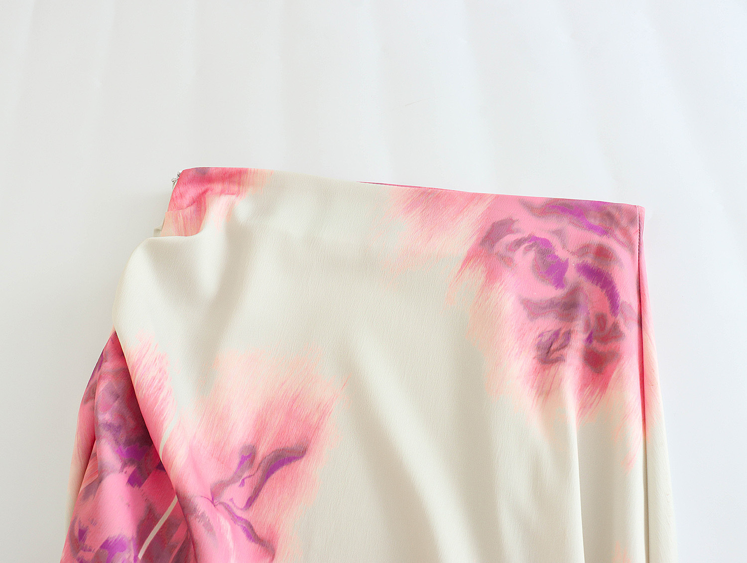 Printed High Waist Crimp Vacation Style Skirt