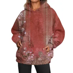 European And American Ladies Casual Style Printed Hooded Top - Wyddp27 Style-Xxl - View 1