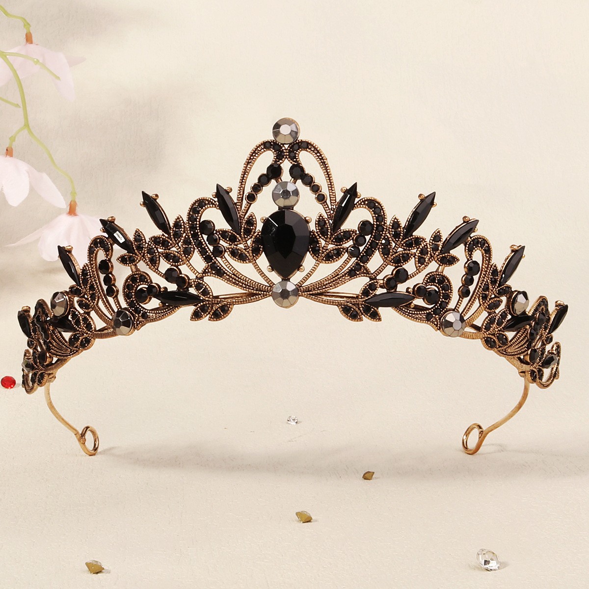 Dark High-end Alloy Rhinestone Crownstylish Headpiece — foto 19