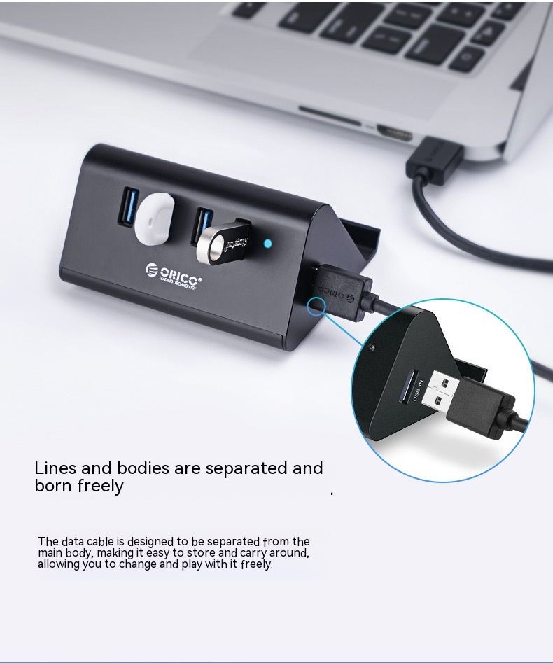USB Deconcentrator High-speed Bracket Multi-interface External Hub 7