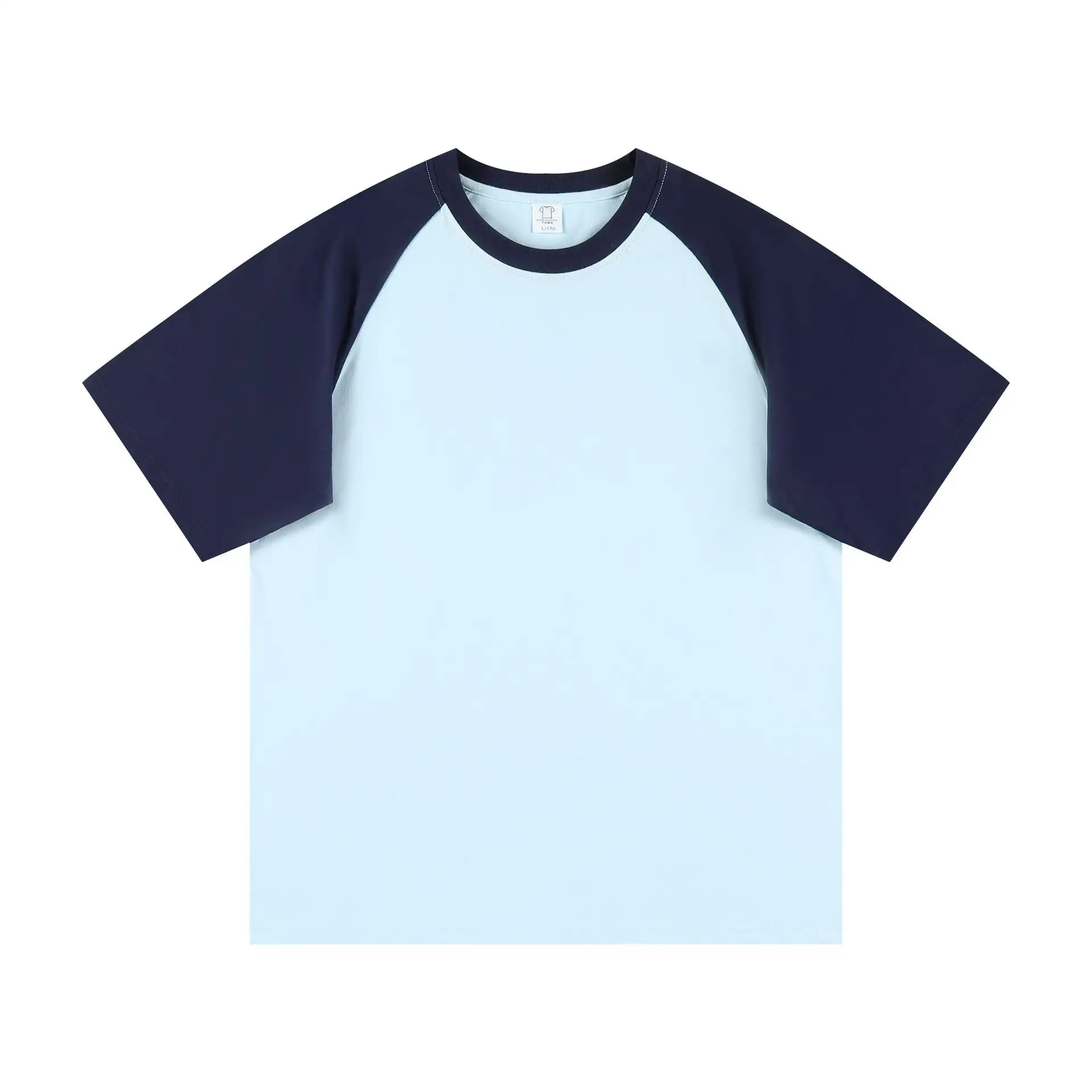 Summer 230g Contrast Color Raglan Sleeve T-shirt Men