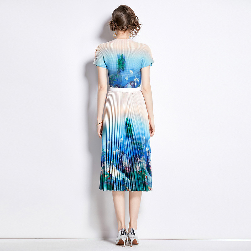 Pleated Peplum Top and Skirt, picture 4 of 6