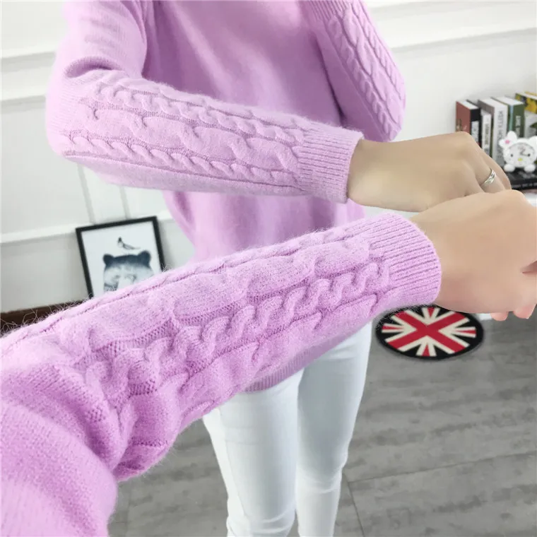 Thickened Slim Fit Slimming Sweater - Lavender